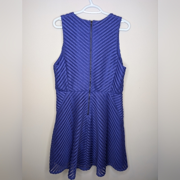 Mossimo Sleeveless Purple Fit n Flare Textured V Neck Dress Women XL - Picture 2 of 10